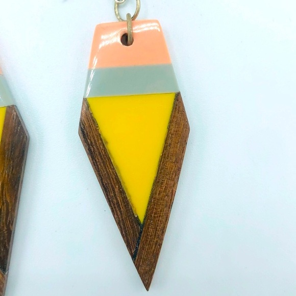 Boho Mixed Material Earrings - Picture 2 of 3